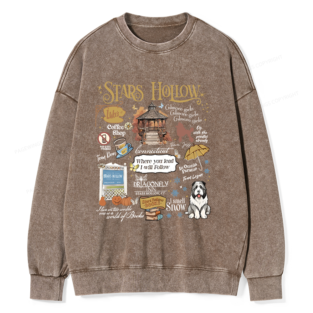 Pagewings Stars Hollow Unisex Washed Sweatshirt