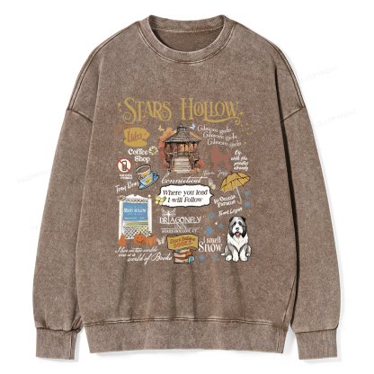 Pagewings Stars Hollow Unisex Washed Sweatshirt