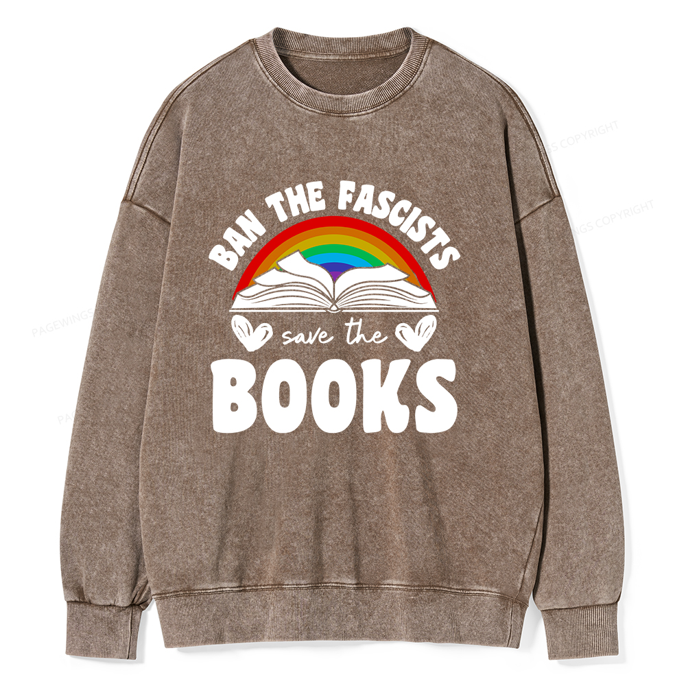 Pagewings Banned Books T-Shirt Unisex Washed Sweatshirt