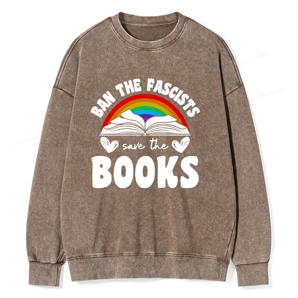 Pagewings Banned Books T-Shirt Unisex Washed Sweatshirt