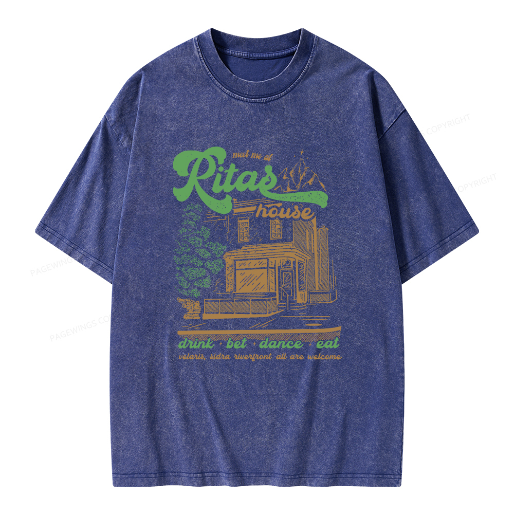Pagewings Rita's Bar Unisex Washed T-shirt
