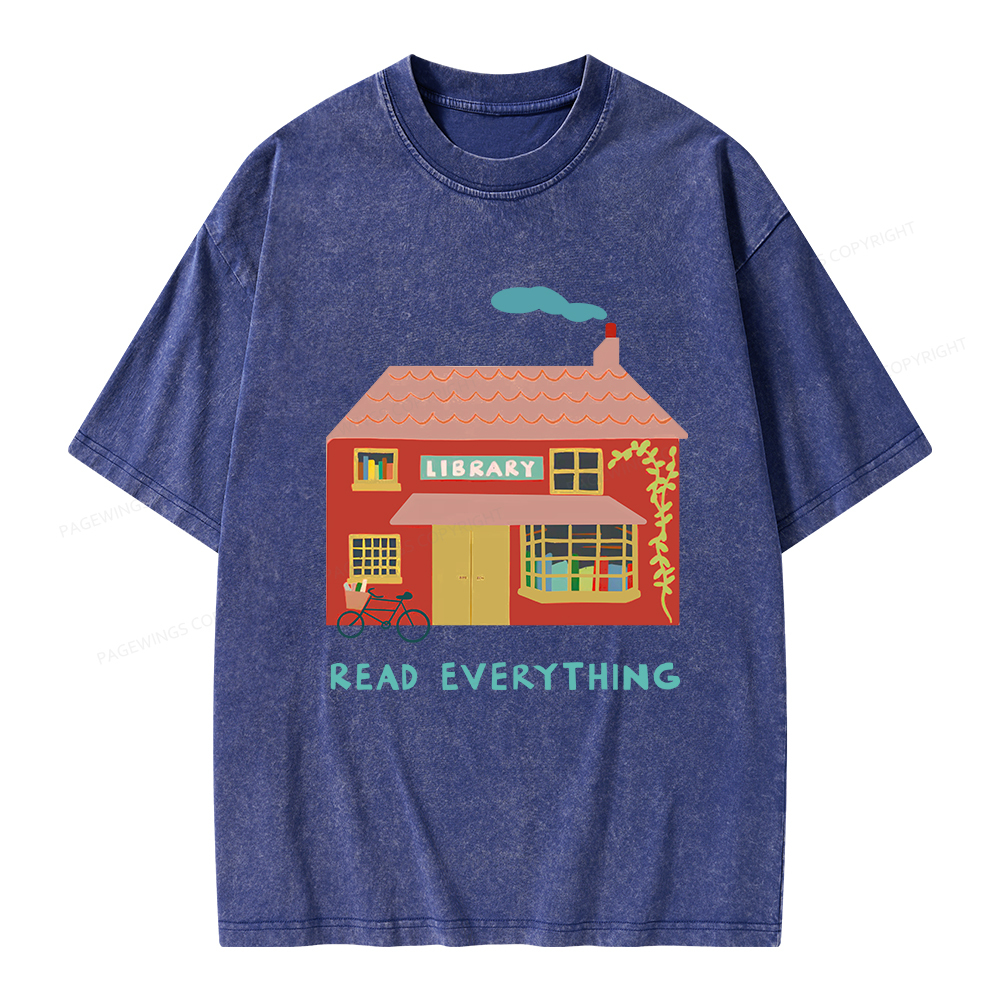 Pagewings Read Everything T-Shirt Unisex Washed T-shirt