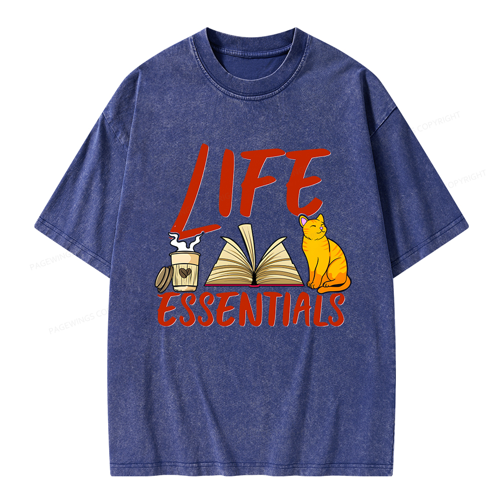 Pagewings Life Essentials Unisex Washed T-shirt