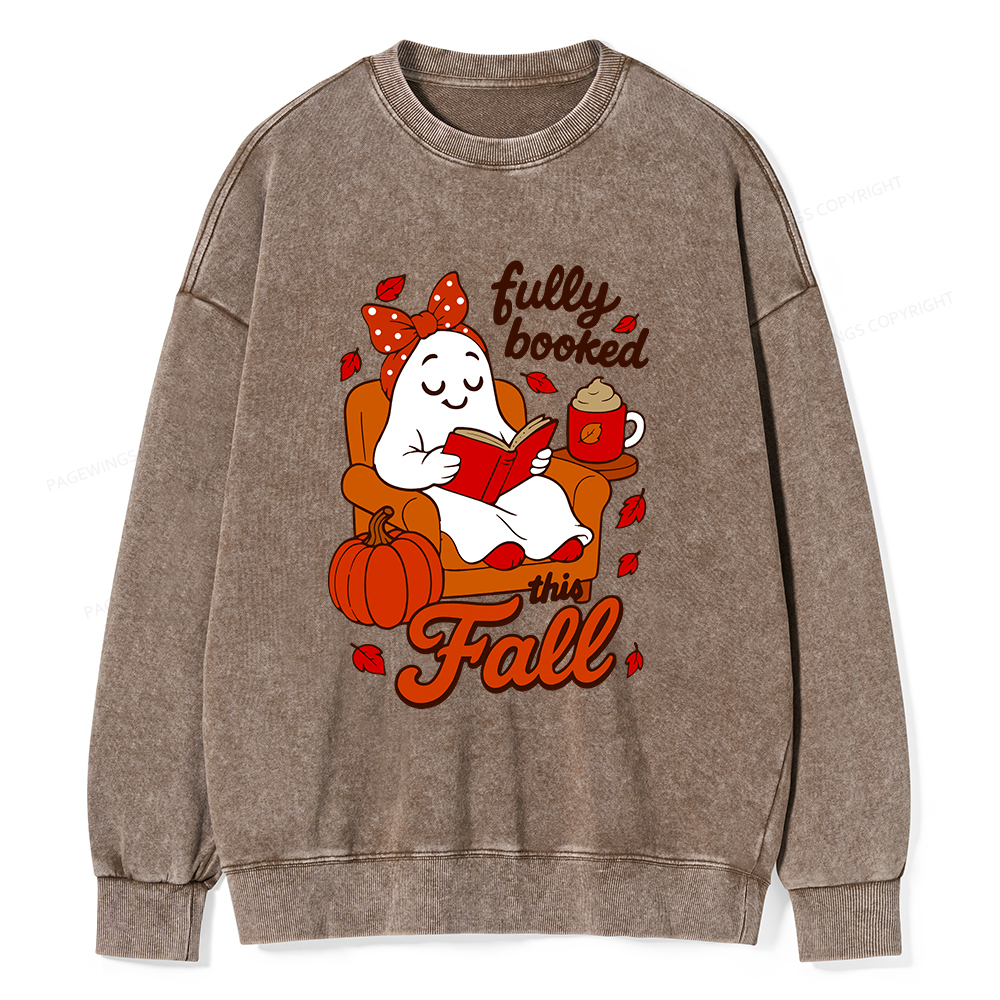 Pagewings All Booked For Fall Unisex Washed Sweatshirt