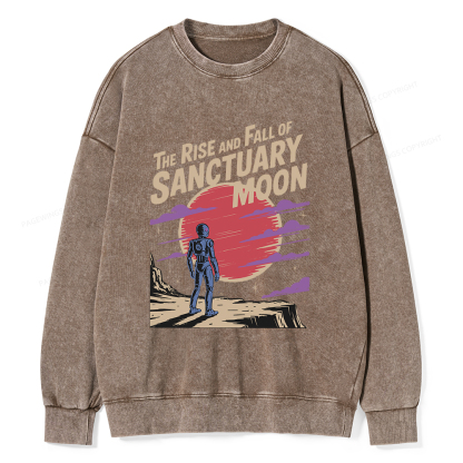 Pagewings The Rise And Fall Of Sanctuary Moon Unisex Washed Sweatshirt