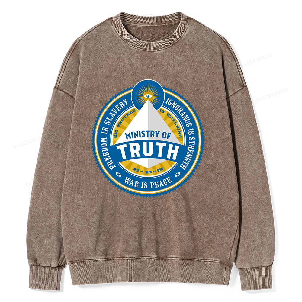 Pagewings Ministry of Truth Unisex Washed Sweatshirt