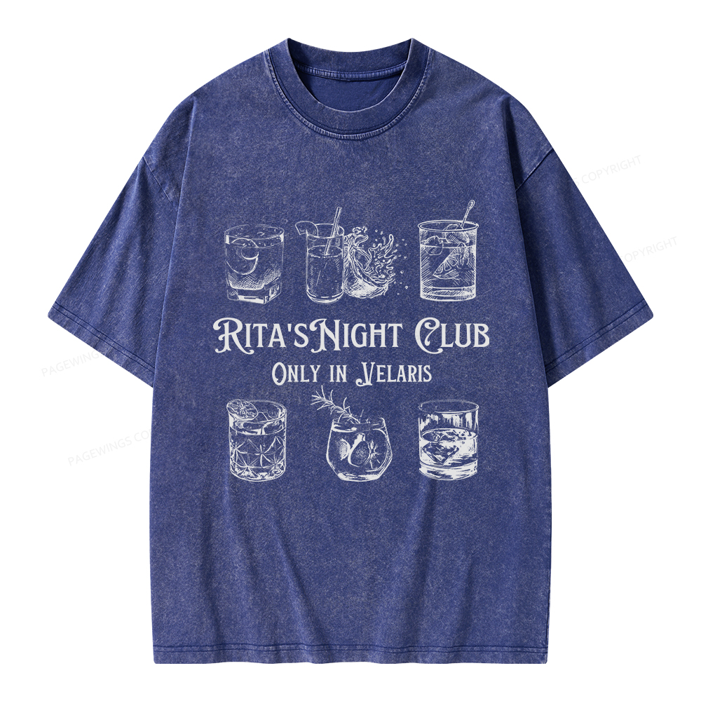 Pagewings Rita's Night Club Unisex Washed T-shirt