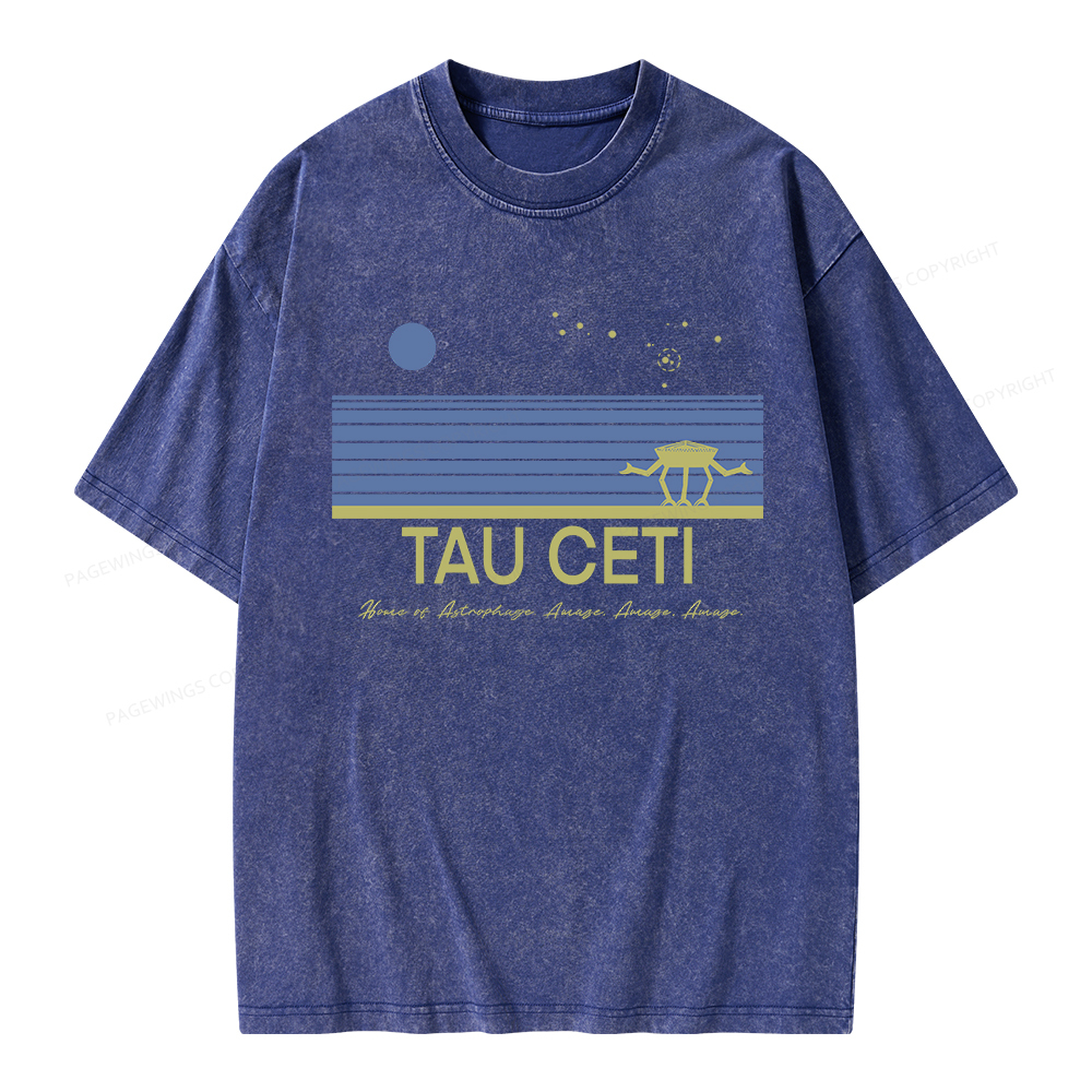 Pagewings Tau Ceti Unisex Washed T-shirt