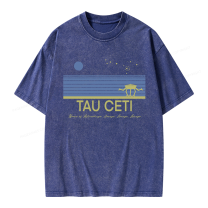 Pagewings Tau Ceti Unisex Washed T-shirt