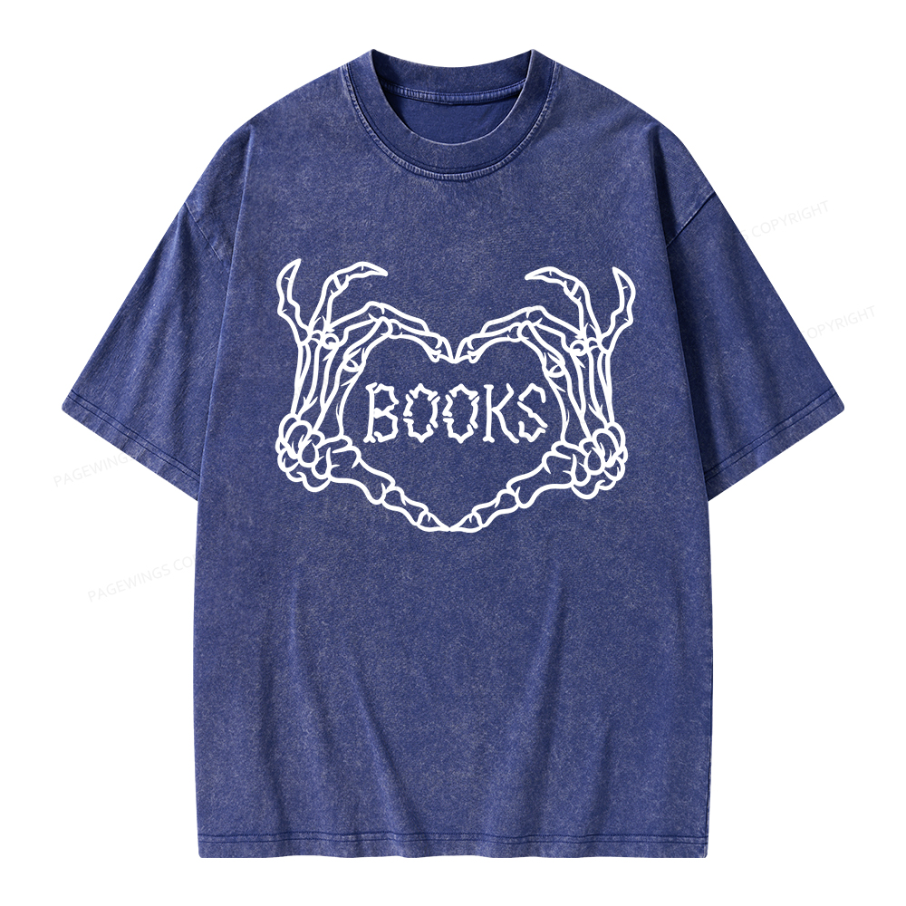Pagewings Spooky Books Unisex Washed T-shirt