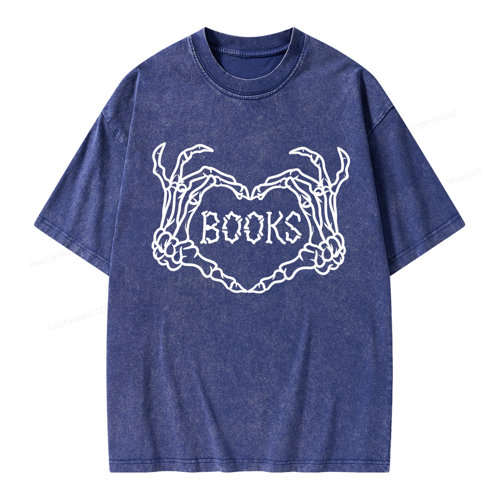 Pagewings Spooky Books Unisex Washed T-shirt