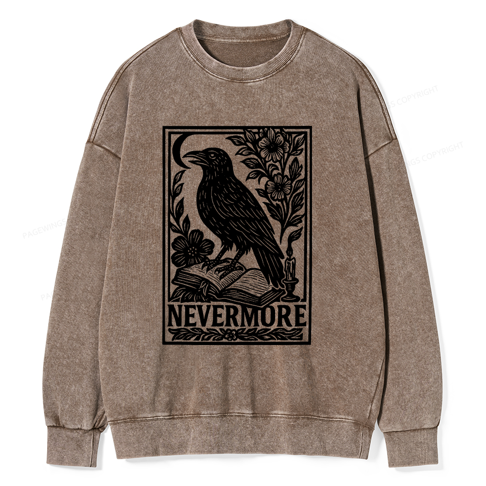 Pagewings Nevermore Unisex Washed Sweatshirt