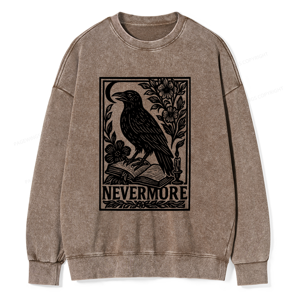 Pagewings Nevermore Unisex Washed Sweatshirt