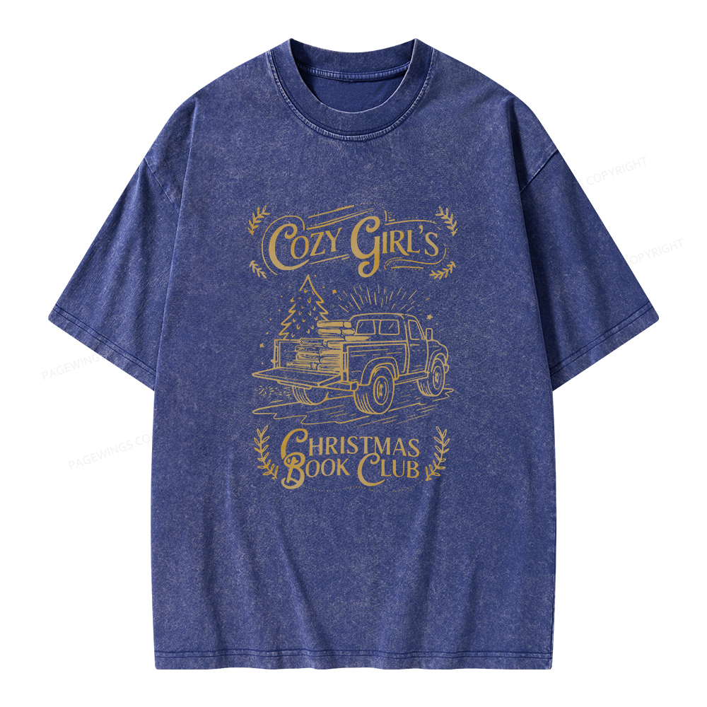 Pagewings Cozy Girls Book Club Unisex Washed T-shirt