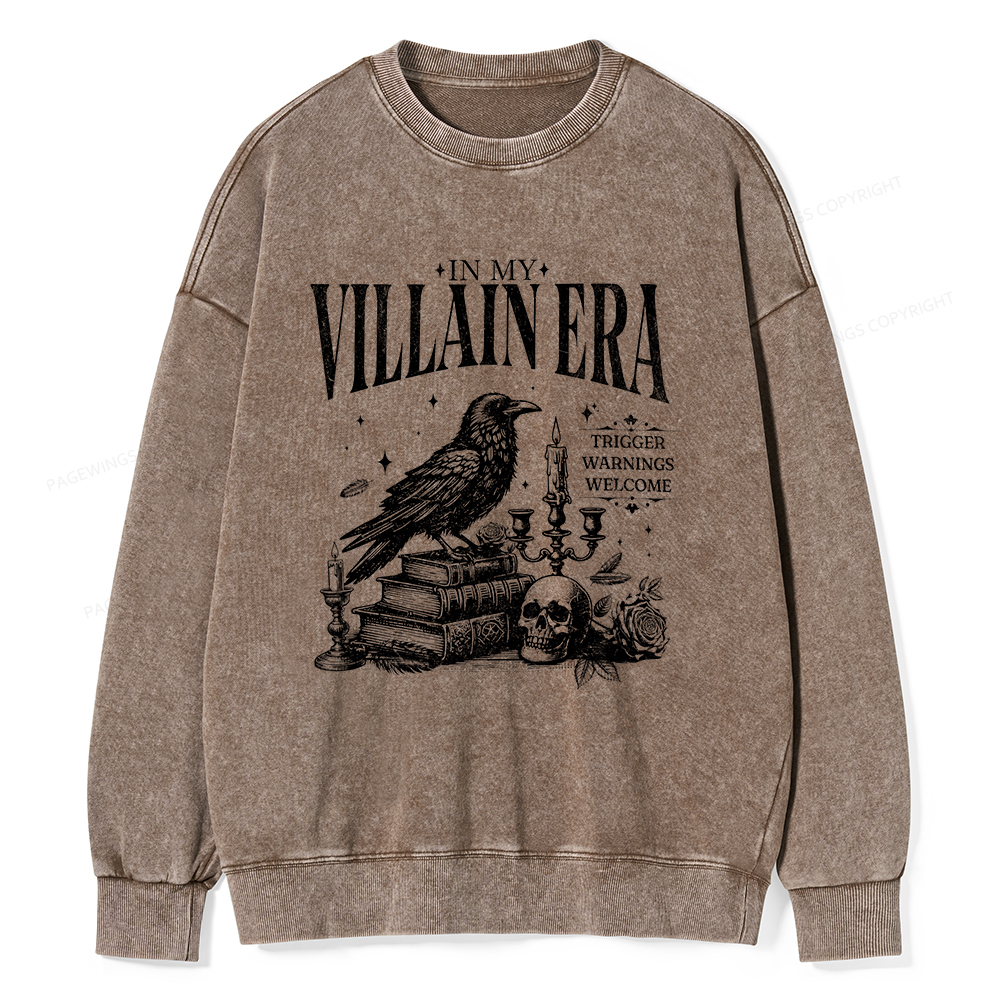 Pagewings Villain Erad Unisex Washed Sweatshirt