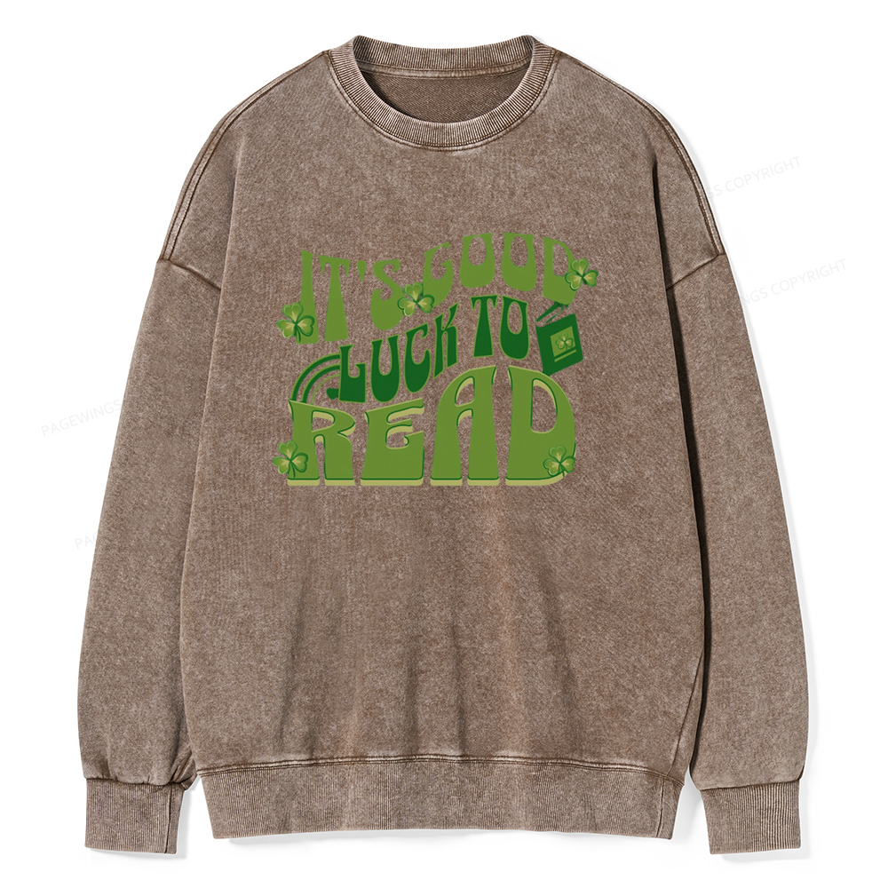 Pagewings St Patricks Day Librarian Sweatshirt  Unisex Washed Sweatshirt