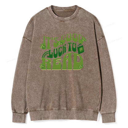 Pagewings St Patricks Day Librarian Sweatshirt  Unisex Washed Sweatshirt