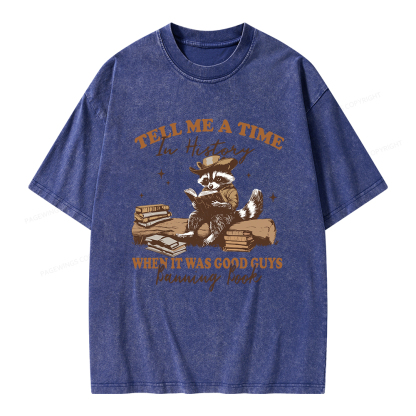 Pagewings In History When It Was Good Guys Banning Book Unisex Washed T-shirt