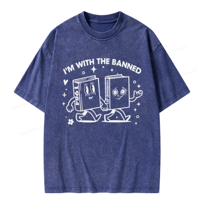 Pagewings I'm With The Banned Unisex Washed T-shirt