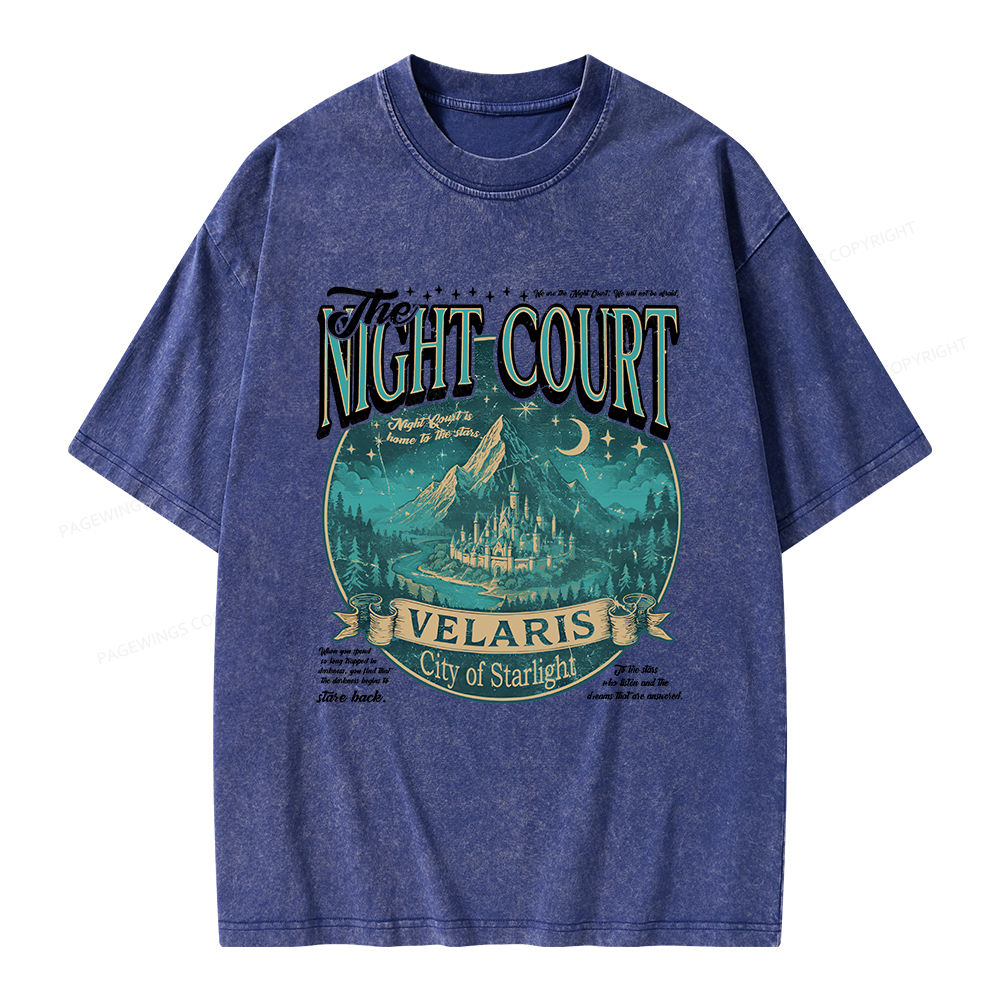 Pagewings The Night Court Unisex Washed T-shirt