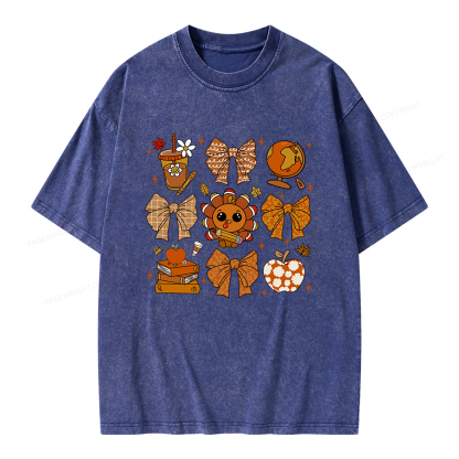 Pagewings Thanksgiving Fall Autumn Unisex Washed T-shirt