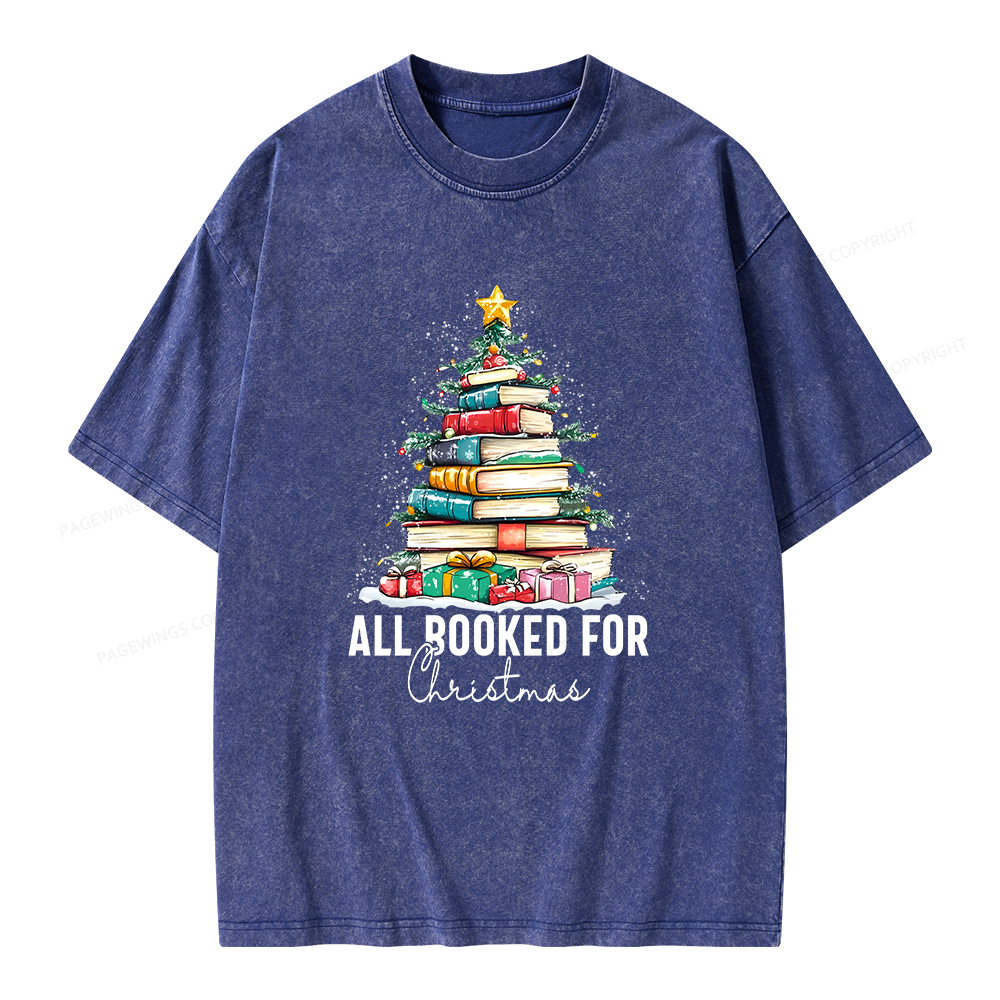 Pagewings All Booked For Christmas Unisex Washed T-shirt