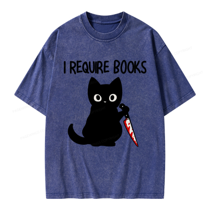 Pagewings I Require Books Unisex Washed T-shirt
