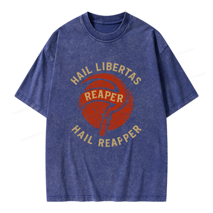 Pagewings Hail Libertas Hail Reaper Unisex Washed T-shirt