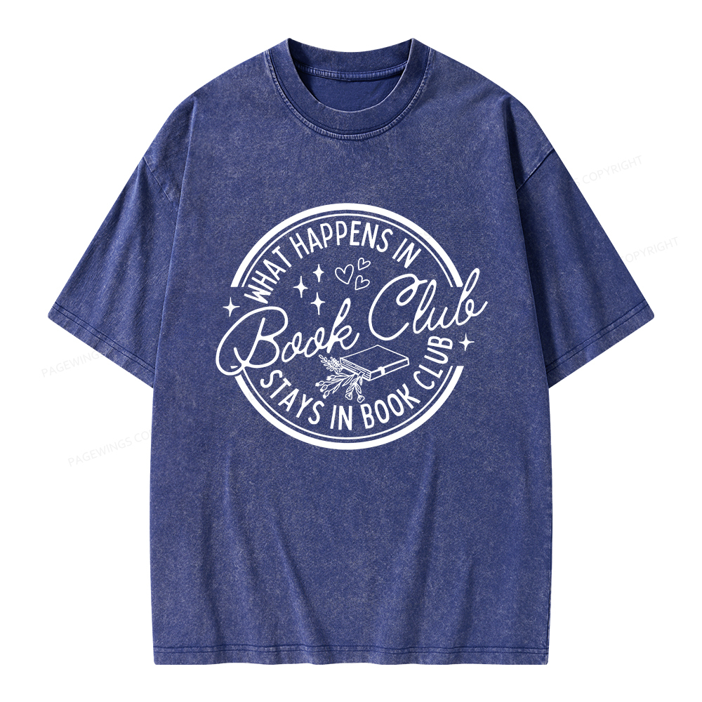 Pagewings What Happens In Book Club Unisex Washed T-shirt