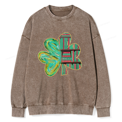 Pagewings Cloverleaf Creative Bookshelf Unisex Washed Sweatshirt