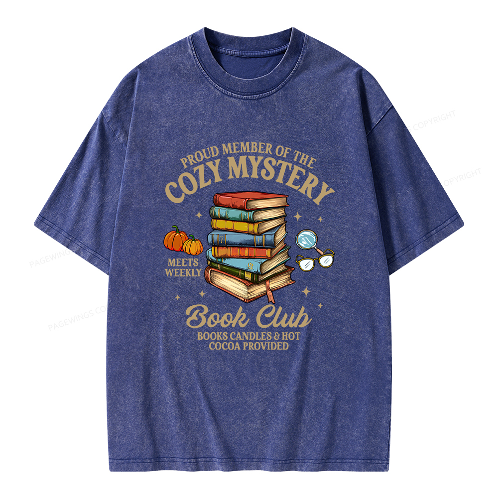 Pagewings Mystery Book Reader Unisex Washed T-shirt