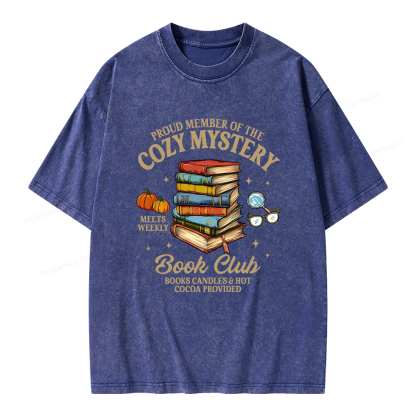Pagewings Mystery Book Reader Unisex Washed T-shirt