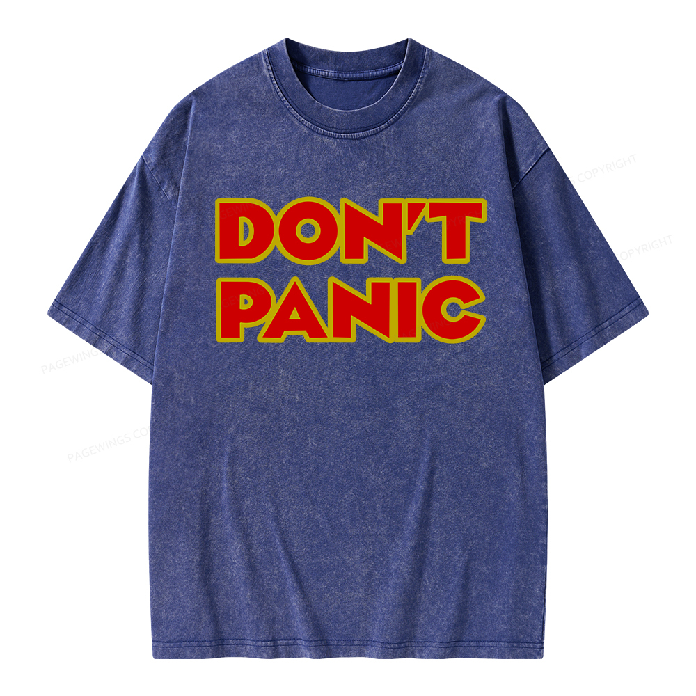 Pagewings Don't Panic  Unisex Washed T-shirt