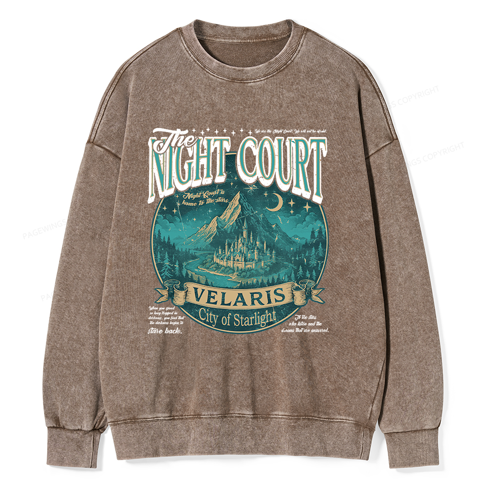 Pagewings The Night Court Unisex Washed Sweatshirt
