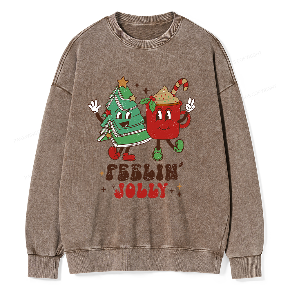 Pagewings Feeling Jolly Unisex Washed Sweatshirt