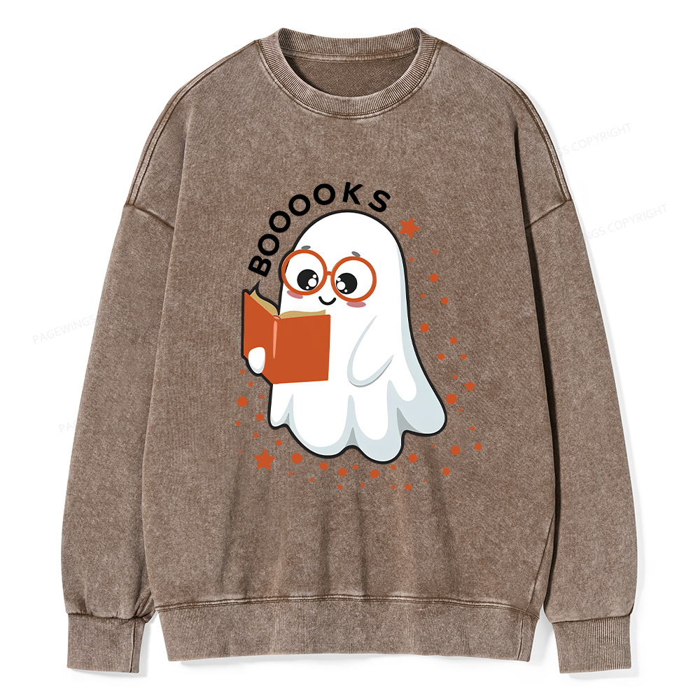 Pagewings Booooks Unisex Washed Sweatshirt