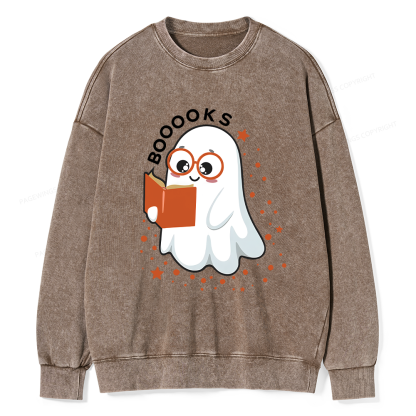 Pagewings Booooks Unisex Washed Sweatshirt