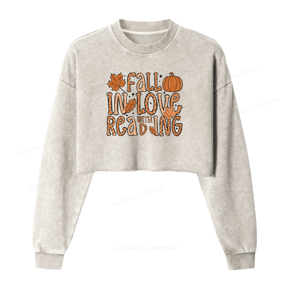 Pagewings Are You Fall-O-Ween Directions Women Washed Crop Sweatshirt