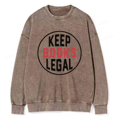 Pagewings Keep Books Legal Unisex Washed Sweatshirt
