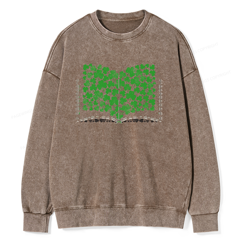 Pagewings Clover Creative Books Unisex Washed Sweatshirt