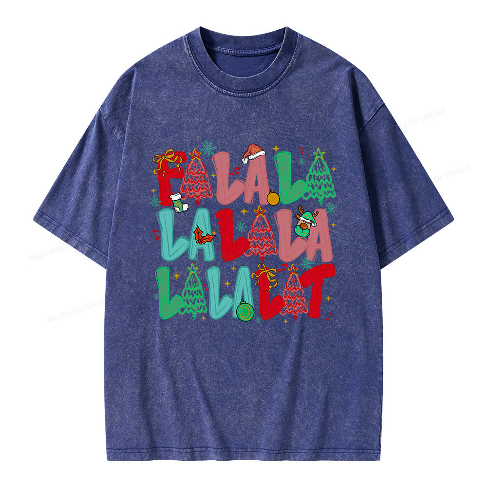 Pagewings Fa-la-la-la-la La-la-la-Lit Unisex Washed T-shirt