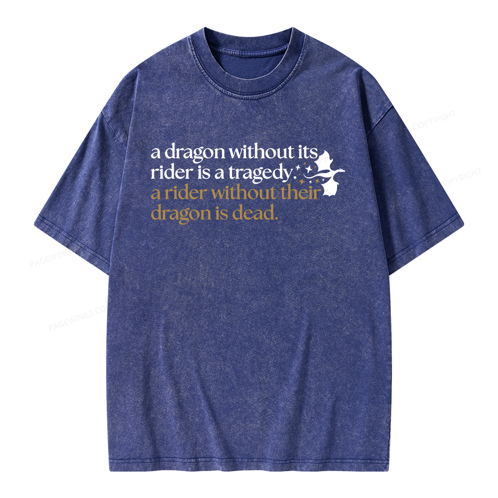 Pagewings A Dragon Without Its Rider Unisex Washed T-shirt
