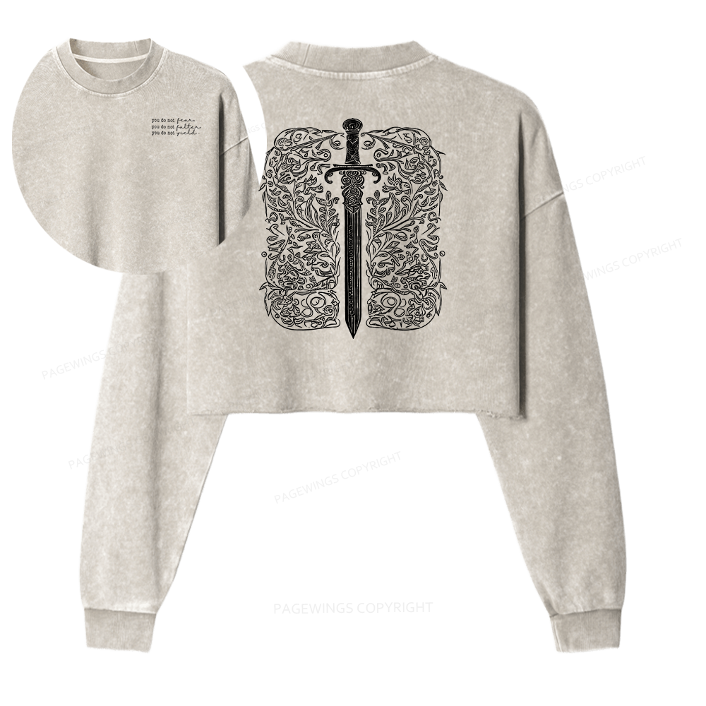 Pagewings You Do Not Yield Women Washed Crop Sweatshirt