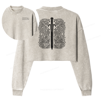 Pagewings You Do Not Yield Women Washed Crop Sweatshirt