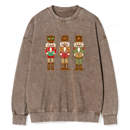 Pagewings Christmas Nutcracker Reading Books Unisex Washed Sweatshirt