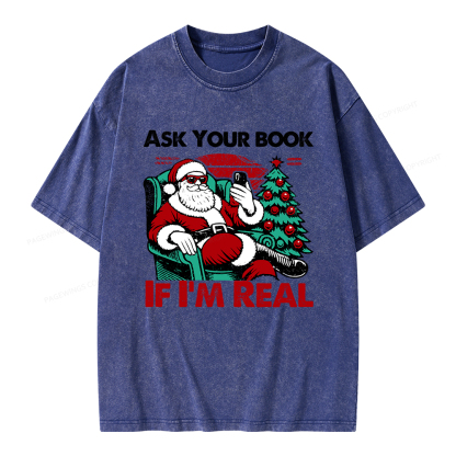 Pagewings Ask Your Book If I’m Real Unisex Washed T-shirt