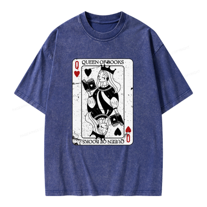 Pagewings Queen Of Books Unisex Washed T-shirt