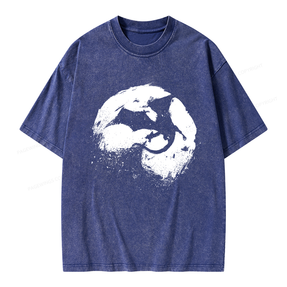 Pagewings Fantasy Book Dragon Unisex Washed T-shirt