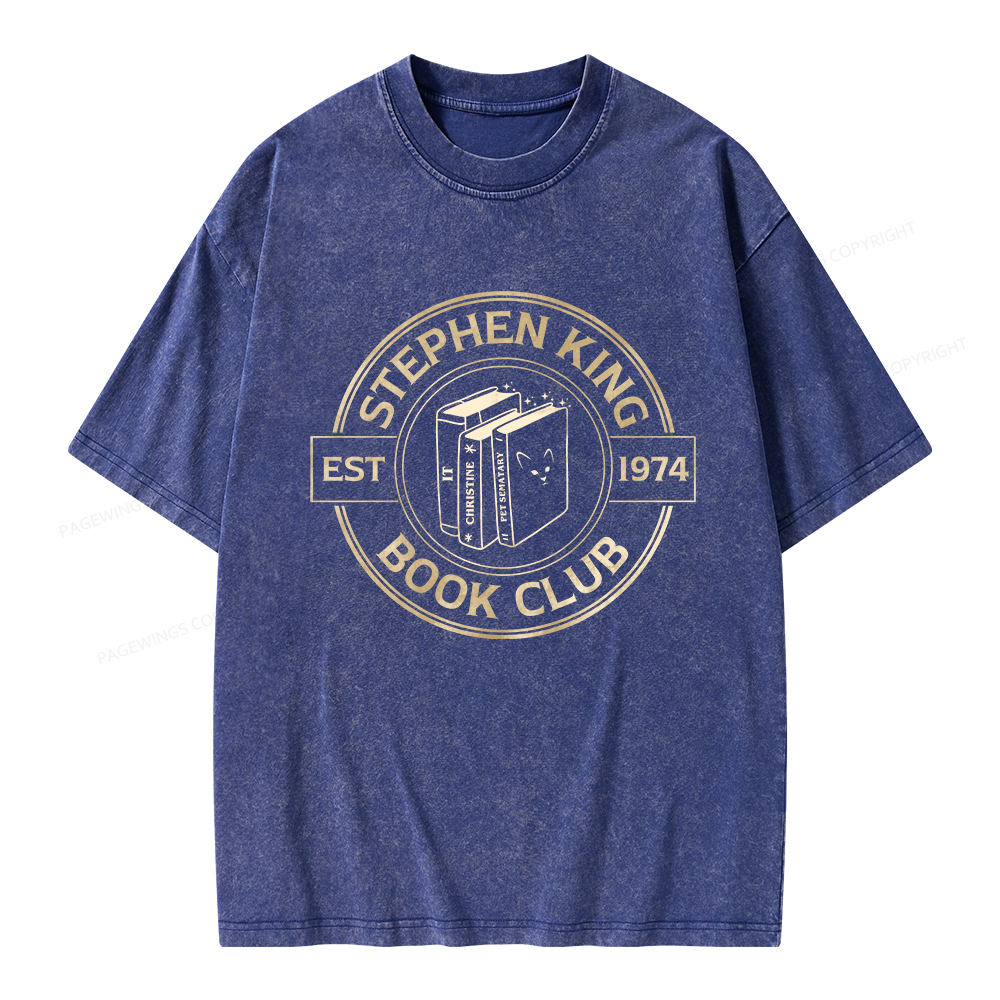 Pagewings Stephen King Book Club Unisex Washed T-shirt