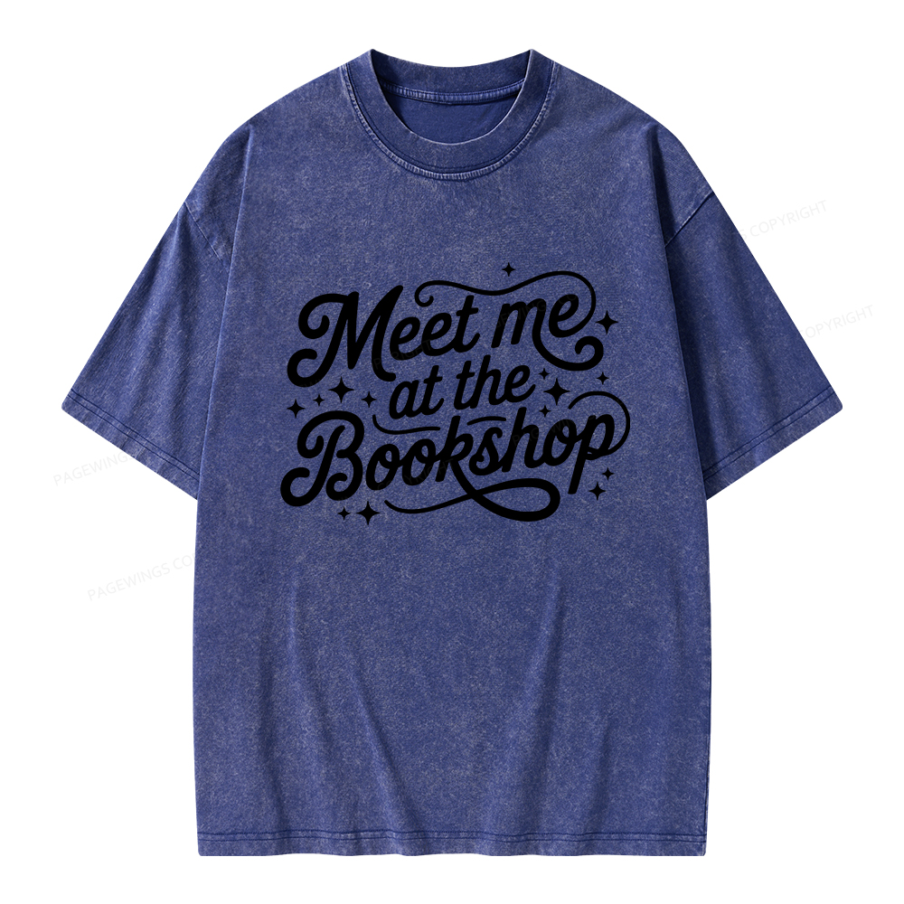Pagewings Meet Me At The Bookshop Unisex Washed T-shirt